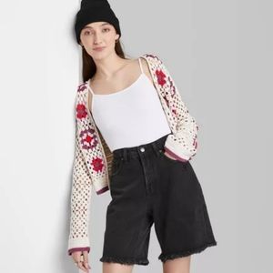 Wild Fable High Rise Bermuda Jean Shorts